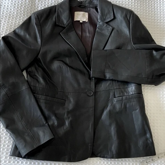 Part Two Lamb Leather Single Button Blazer - Picture 10 of 14